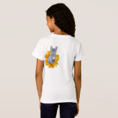 Franse Bulldog Puppy and Sunflower T-shirt (Achterkant volledig)