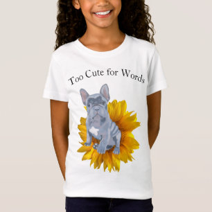 Franse Bulldog Puppy and Sunflower T-shirt