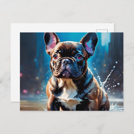Franse Bulldog Puppy Briefkaart (Voorkant / Achterkant)