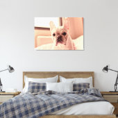 Franse bulldog Puppy Canvas Afdruk (Insitu (Slaapkamer))