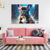 Franse bulldog Puppy Canvas Afdruk (Insitu (Woonkamer))