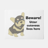 Franse Bulldog Puppy Cartoon Deurmat (Voorkant)