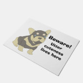 Franse Bulldog Puppy Cartoon Deurmat (Schuin)