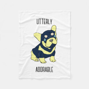 Franse Bulldog Puppy Cartoon Flanellen Deken
