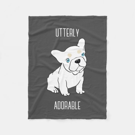 Franse Bulldog Puppy Cartoon Fleece Deken (Voorkant)