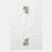 Franse Bulldog Puppy Cartoon keukenhanddoeken (Verticaal)