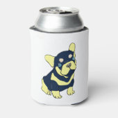 Franse Bulldog Puppy Cartoon Koelbox Blikjeskoeler (Blikje Achterkant)