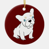 Franse Bulldog Puppy Cartoon Ornament (Voorkant)