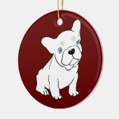 Franse Bulldog Puppy Cartoon Ornament (Links)