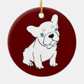 Franse Bulldog Puppy Cartoon Ornament (Achterkant)