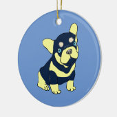 Franse Bulldog Puppy Cartoon Ornament (Links)