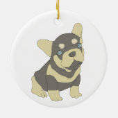 Franse Bulldog Puppy Cartoon Ornament (Achterkant)