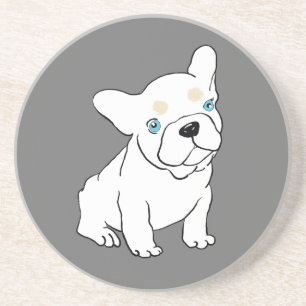 Franse Bulldog Puppy Cartoon Sandstone Onderzetter