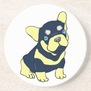 Franse Bulldog Puppy Cartoon Zandstenen Onderzette Zandsteen Onderzetter