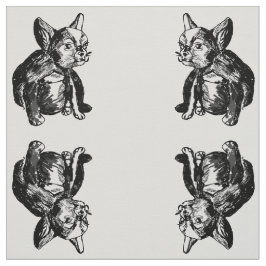 Franse Bulldog Puppy Custom Katoen Twill Stof