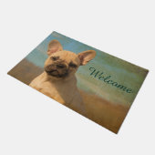 Franse Bulldog Puppy Dog  Welkom - Deurmat (Schuin)