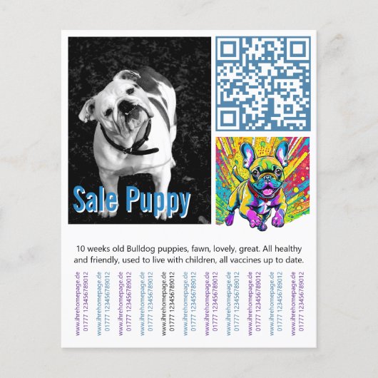 Franse Bulldog Puppy Flyer (Voorkant)