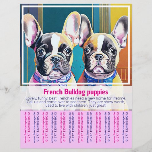 Franse Bulldog Puppy Flyer (Voorkant)