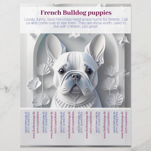 Franse Bulldog Puppy Flyer (Voorkant)