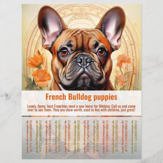 Franse Bulldog Puppy Flyer (Voorkant)