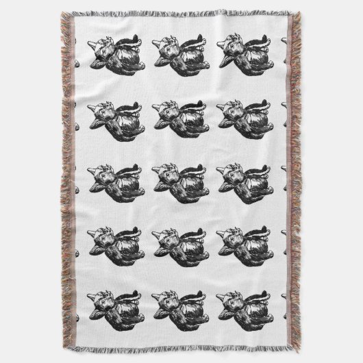 Franse Bulldog Puppy Gooi Deken (Voorkant Verticaal)