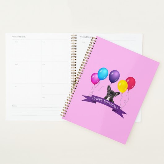 Franse BullDog Puppy Happy Birthday Gift Bag Planner (Display)