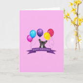 Franse BullDog Puppy Happy Birthday Wenskaart Kaart (Gele Bloem)
