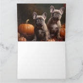 Franse Bulldog Puppy Herfstpracht Pompoen Kaart (Binnen)