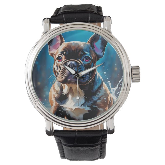 Franse bulldog Puppy Horloge (Voorkant)