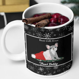 Franse Bulldog Puppy In Sinterklaas Hoed Koffiemok Grote Koffiekop