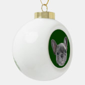 Franse bulldog Puppy Keramische Bal Ornament (Links)