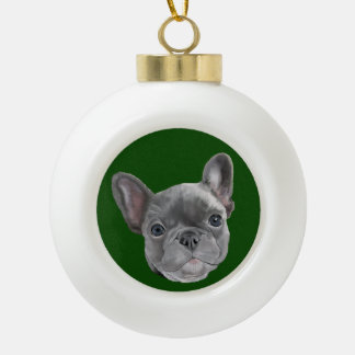 Franse bulldog Puppy Keramische Bal Ornament