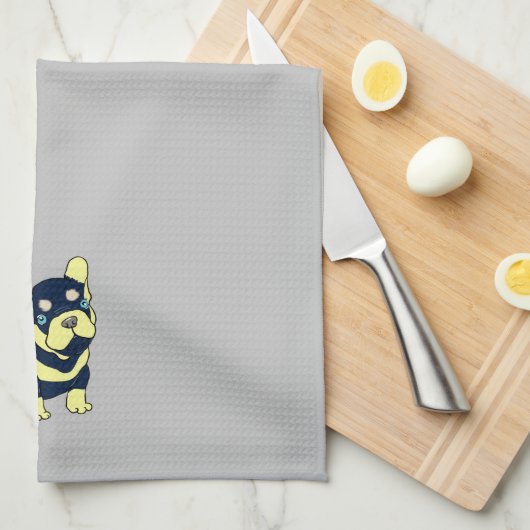 Franse Bulldog Puppy Keuken Handdoeken (Quarter Fold)