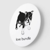 Franse Bulldog Puppy Love Bundle Clock Grote Klok (Hoek)