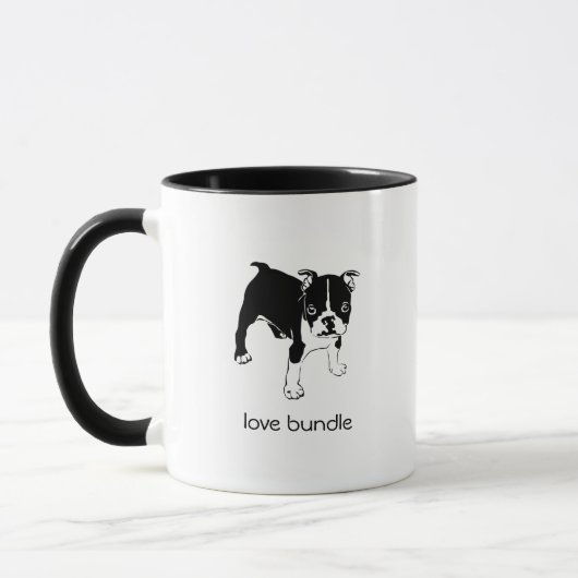 Franse Bulldog Puppy Love Bundle Coffee Mok (Links)