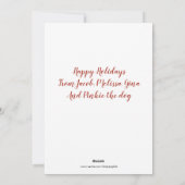 Franse Bulldog puppy met maretak in geschenkdoos Feestdagenkaart (Achterkant)