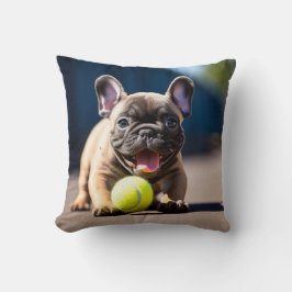 🐶Franse bulldog Puppy met tennisbal Kussen