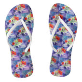 Franse bulldog puppy op een blad, string teenslippers (Voetbed)