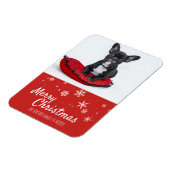 Franse Bulldog Puppy Rode foto Kerstmis Custom Magneet (Linkerzijde)