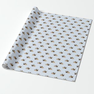 Franse bulldog puppy, schattig slaappatroon. cadeaupapier