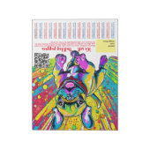 Franse Bulldog Puppy scheur af flyer Notitieblok (Linkerzijde)