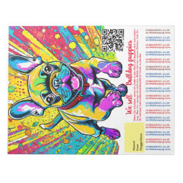 Franse Bulldog Puppy scheur af flyer Notitieblok
