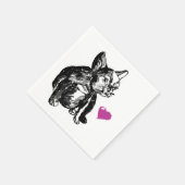 Franse Bulldog Puppy Sketch Cocktail Papieren serv Servet (Hoek)