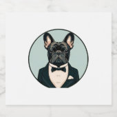 Franse bulldog Puppy Sparkling Wijnetiket (Enkel label)