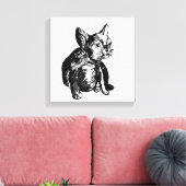 Franse Bulldog Puppy Tekening Single Print (Insitu (Woonkamer))
