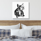 Franse Bulldog Puppy Tekening Single Print (Insitu (Slaapkamer))