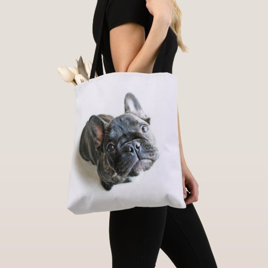 Franse bulldog Puppy Tote Bag (Dichtbij)