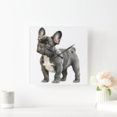 Franse bulldog Puppy Vierkante Klok (Huis)