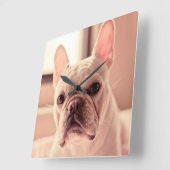 Franse bulldog Puppy Vierkante Klok (Hoek)
