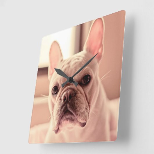 Franse bulldog Puppy Vierkante Klok (Hoek)